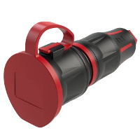 PCE 25711 sr Koppeling met randaarde 250 V Zwart/rood IP54