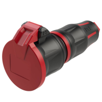 PCE 25712 sr Koppeling met randaarde 250 V Zwart/rood IP54