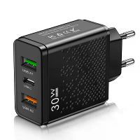 PD30W 3 poorts USB PD oplader 2USB A+USB C PD QC3.0 Snelle Oplader Wandadapter EU Plug US Plug voor iPhone 16 16 Pro 15
