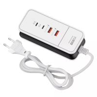 PD50W 4 poorts stopcontact Dual USB + Dual Type C PD QC3.0 Snellader Reisadapter EU plug US plug voor iPhone 15 14 13 Pr