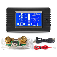 Peacefair PZEM 015 Auto Accutester Multifunctionele DC 120V Voltmeter Amperemeter 100A 500A Capaciteit 0.5M USB Kabel We