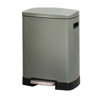 Pedaalemmer duo Paco   groen   metaal   25 + 15 liter   Leen Bakker