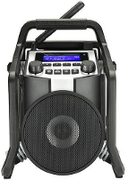 PerfectPro PowerPlayer DAB+ Bouwradio Bluetooth, AUX, FM, USB Stofdicht, Stofvast, Spatwaterbestendig, Herlaadbaar Zwart