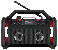 PerfectPro RockPro Bouwradio DAB+, VHF (FM) AUX, Bluetooth, USB Acculaadfunctie, Spatwaterbestendig, Stofdicht, Stofvast, Wekfunctie, Oplaadbaar Zwart