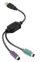 Perixx USB 2.0 Y kabel [1x USB A 2.0 Stekker   2x PS/2 bus] PERIPRO 401 B 0.15 M