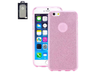 Perlecom iPhone Backcover Geschikt voor model (GSMs): Apple iPhone 7 Roze, Glittereffect