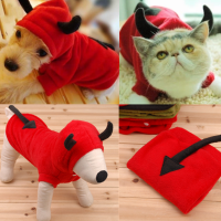 Pet Dog Cat Fancy Devil Costumes Puppy Coat Hoodie Jumpsuit