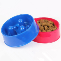 Pet Dog Cat Puppy Anti Gulping Food Water Eating Bowl Feeder Dish