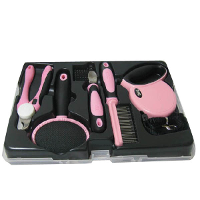 Pet Grooming Tool Set With Retractable Leash Comb Brush Nail Clipper