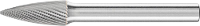PFERD 21122595 Freesstift Spitsboog Lengte 60 mm Afmeting, Ø 8 mm Werklengte 20 mm Schachtdiameter 6 mm