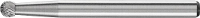 PFERD TOOLS 21211073 Freesstift Hardmetaal Bol 3 mm Lengte 33 mm Afmeting, Ø 3 mm Werklengte 2 mm Schachtdiameter 3 mm 1 stuks