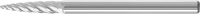 PFERD 21222682 Freesstift Spitsboog Lengte 43 mm Afmeting, Ø 3 mm Werklengte 13 mm Schachtdiameter 3 mm