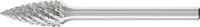 PFERD TOOLS 21222784 Freesstift Spitsboog Lengte 43 mm Afmeting, Ø 6 mm Werklengte 13 mm Schachtdiameter 3 mm