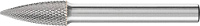 PFERD TOOLS 21122593 Freesstift Hardmetaal Spitsboog Lengte 60 mm Afmeting, Ø 8 mm Werklengte 20 mm Schachtdiameter 6 mm 1 stuks