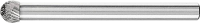 PFERD TOOLS 21212573 Freesstift Bol Lengte 34 mm Afmeting, Ø 4 mm Werklengte 3 mm Schachtdiameter 3 mm
