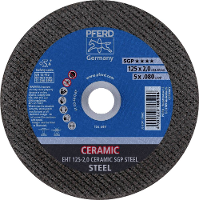 PFERD TOOLS EHT 125 2,0 CERAMIC SGP STEEL 61312520 Doorslijpschijf recht 125 mm 25 stuk(s) Staal