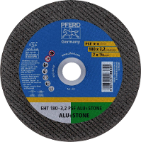 PFERD TOOLS EHT 180 3,2 PSF ALU+STONE 61826222 Doorslijpschijf recht 180 mm 25 stuk(s) Aluminium, Non ferrometaal, Titanium, Titaniumlegering, Gietijzer,