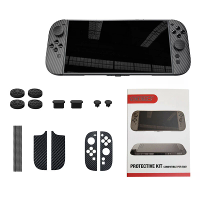 GP 370 Switch2 Spelconsole Beschermset Siliconen Joystickkap + Stofstop + Links en Rechts Handvat Stickers Spelconsole A