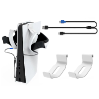 Voor PSVR2 Gamepad 2 in 1 Oplaadkabel Opbergset PS5 Gamecontroller Hoofdtelefoonopbergrack met Oplaadkabelset