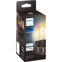 Philips Filament Candle E14   2 pack lamp 2200 4500K, Dimbaar