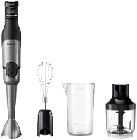 Philips Home HR2683/00 Staafmixer 1200 W Mixstaaf voor soep, Met garde, Met maatbeker, Met hakmolenopzet, Traploze snelheidsinstelling Zwart, Zilver