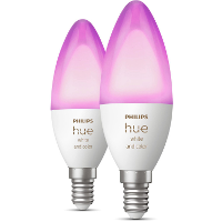 Philips Hue Hue Losse kaarslamp E14 White & color 2 pack 2000 6500K, Dimbaar, BT