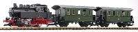 Piko G 37125 G startset stoomlocomotief BR 80 met 2 personenrijtuigen van de DR