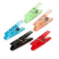 Hobby mini wasknijpers   20x   gekleurd   kunststof  2,5 cm