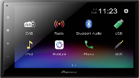 Pioneer DMH A340DAB Autoradio dubbel DIN Aansluiting voor stuurbediening, Aansluiting voor achteruitrijcamera, Bluetooth handsfree, DAB+ tuner