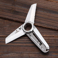 Piranha Mini Remix Fine Edge Drop Point Clip Folding Knife Axle Hole
