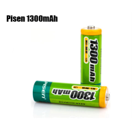 Pisen 1300mah 1.2V Rechargeable Ni Mh Aa Battery 2pcs