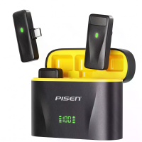 PISEN MC1 1 op 1/1 op 2 2,4G Draadloze Lavalier Microfoon met oplaadcase 360° Omnidirectionele HiFi microfoon DSP Ruison