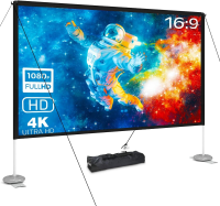 Pixthink 120 inch 4K projectorscherm met standaard 16:9 opvouwbaar projectiegordijn met draagtas voor thuisbioscoopkanto