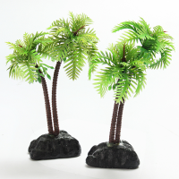 Plastic Aquarium Decoration Coconut Trees For Fish Tank