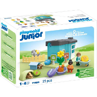 PLAYMOBIL 1.2.3: Dietenpension met voerauto constructiespeelgoed 71690