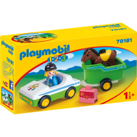 PLAYMOBIL 1.2.3   Wagen met paardentrailer 70181