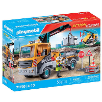 PLAYMOBIL Action Heroes   Bouw vrachtwagen met kraan constructiespeelgoed 71750