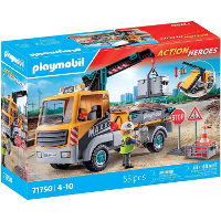 PLAYMOBIL Action Heroes   Vrachtwagen met kraan Constructiespeelgoed