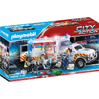 PLAYMOBIL City Action   Reddingsvoertuig: US Ambulance constructiespeelgoed 70936