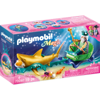 PLAYMOBIL Magic   Koning der zeeën met haaienkoets 70097