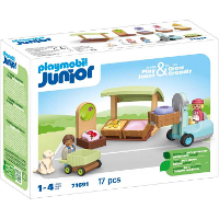 PLAYMOBIL Playm. 1.2.3: Bio Marktstand & Gabelstap