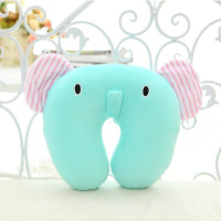 Plush Stuffed Cartoon Elephant Toy Neck Pillow U Shaped Doll