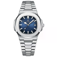 POEDAGAR Classic Business Herenhorloge Waterdicht Luminous Datum Kwartshorloge Fashion Stalen Band Vierkante Dunne Polsh