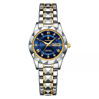 POEDAGAR Dames Luxe Horloge Luminous Waterdichte Quartz Horloge Analoog Kalender Zakhorloge Datumhorloge RVS Dames Polsh
