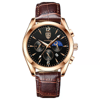 POEDAGAR Heren Horloges Waterproof Luminous Kalender Quartz Horloge RVS Lederen Horloge Mode Luxe Zakelijk Horloge