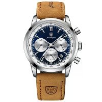 POEDAGAR Heren Luminous Waterdichte Quartz Horloge Mode Comfortabele Leren Multifunctionele Zakelijke Casual Horloge