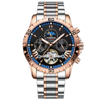 POEDAGAR Heren Luxe Automatische Mechanische Horloge Hollow Tourbillon Waterdicht Luminous Mannen Klok Week Datum Zakeli