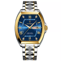 POEDAGAR Luxe Heren Business Casual Kwarts Horloge Luminous Waterdicht Datum Week Fashion Tonneau Kast RVS Horloge