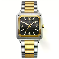 POEDAGAR Luxe Mode Heren Vierkante Zaken Quartz Horloge Waterdicht Luminous RVS Band Heren Horloges