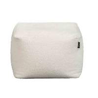 Poef Lebel Teddy   off white   50x50x35 cm   Leen Bakker